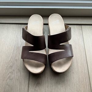Dansko Dark Brown Leather Sandals